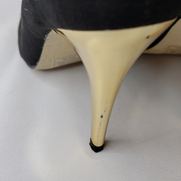 Shoedazzle Hanne Black Suede Shoes w/ Gold sz 6.5 - Picture 4 of 6